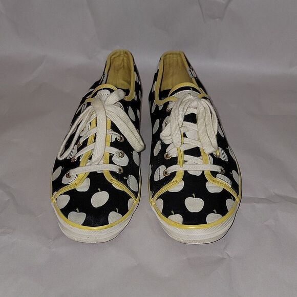 Kate Spade Keds Black Apple Print Lace Up Casual Champion Sneakers Women Size 10 - Picture 10 of 10